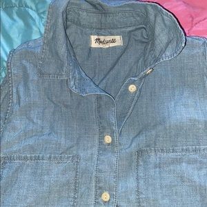 Madewell denim button up top